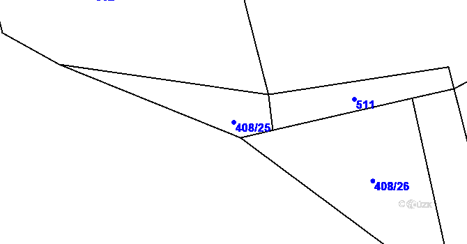 Parcela st. 408/25 v KÚ Rožmitál na Šumavě, Katastrální mapa