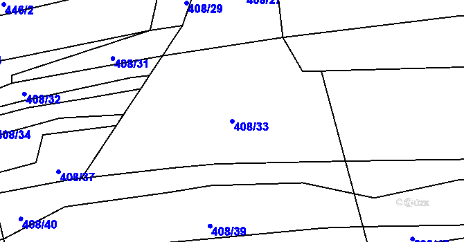 Parcela st. 408/33 v KÚ Rožmitál na Šumavě, Katastrální mapa