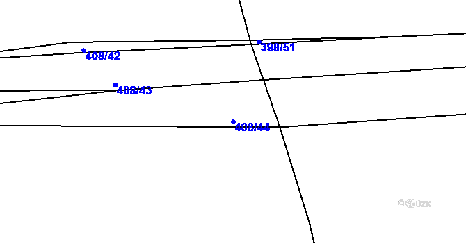 Parcela st. 408/44 v KÚ Rožmitál na Šumavě, Katastrální mapa