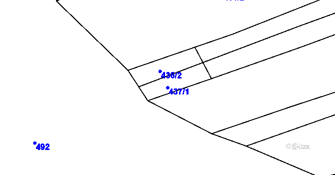 Parcela st. 437/1 v KÚ Rožmitál na Šumavě, Katastrální mapa