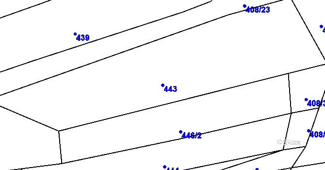 Parcela st. 443 v KÚ Rožmitál na Šumavě, Katastrální mapa