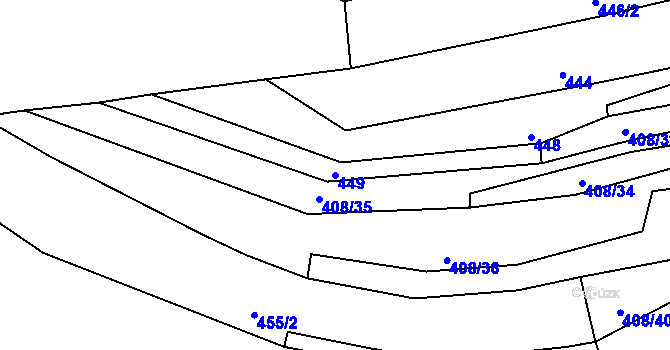 Parcela st. 449 v KÚ Rožmitál na Šumavě, Katastrální mapa
