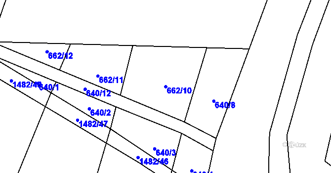 Parcela st. 662/10 v KÚ Rožmitál na Šumavě, Katastrální mapa