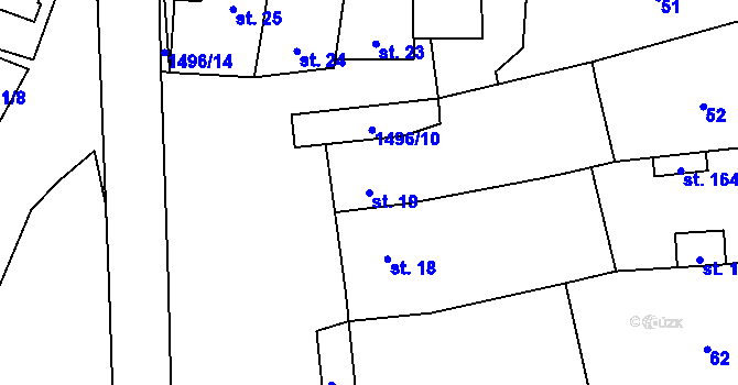 Parcela st. 19 v KÚ Rožmitál na Šumavě, Katastrální mapa