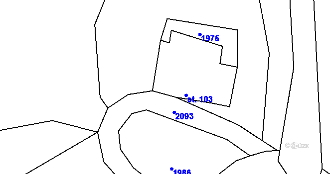 Parcela st. 103 v KÚ Rožmitál na Šumavě, Katastrální mapa