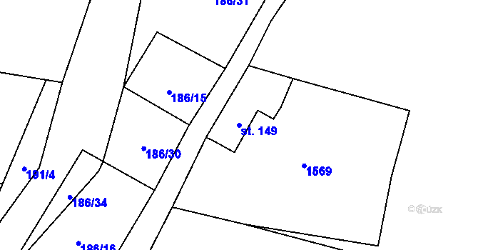 Parcela st. 149 v KÚ Rožmitál na Šumavě, Katastrální mapa