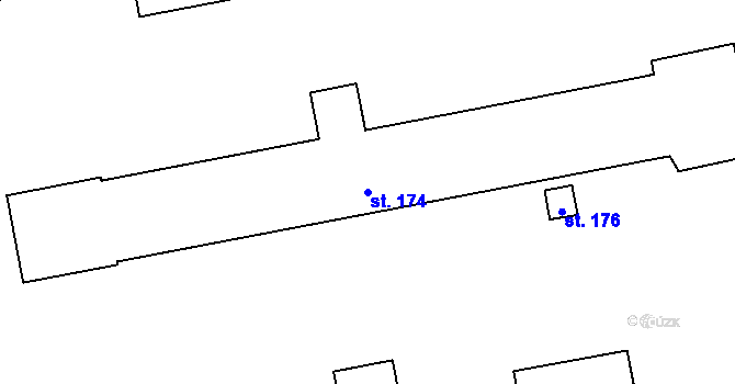 Parcela st. 174 v KÚ Rožmitál na Šumavě, Katastrální mapa