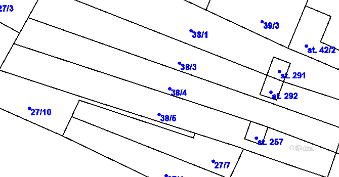 Parcela st. 38/4 v KÚ Rožmitál na Šumavě, Katastrální mapa