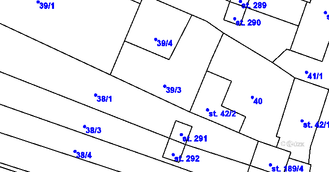 Parcela st. 39/3 v KÚ Rožmitál na Šumavě, Katastrální mapa
