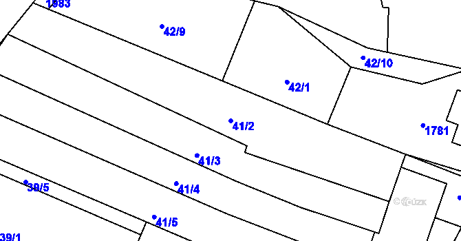 Parcela st. 41/2 v KÚ Rožmitál na Šumavě, Katastrální mapa