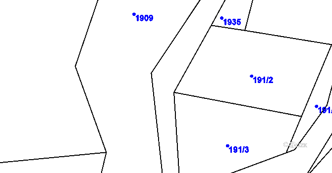 Parcela st. 187 v KÚ Rožmitál na Šumavě, Katastrální mapa