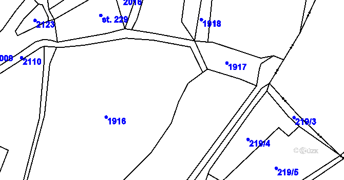 Parcela st. 278/1 v KÚ Rožmitál na Šumavě, Katastrální mapa
