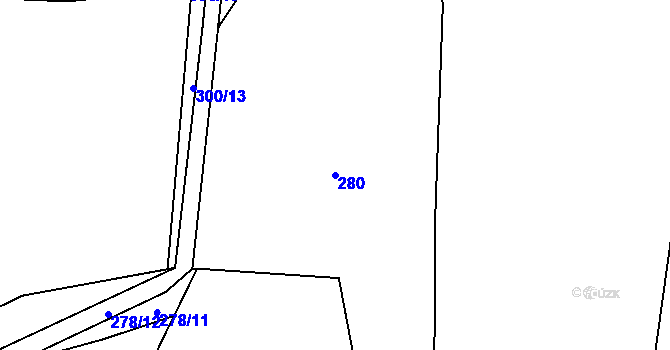 Parcela st. 280 v KÚ Rožmitál na Šumavě, Katastrální mapa