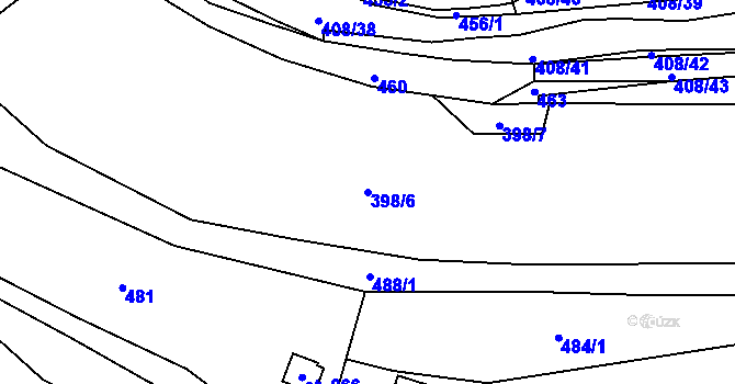 Parcela st. 398/6 v KÚ Rožmitál na Šumavě, Katastrální mapa