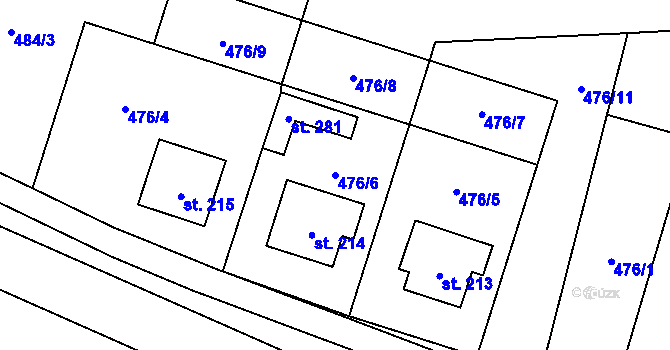 Parcela st. 476/6 v KÚ Rožmitál na Šumavě, Katastrální mapa