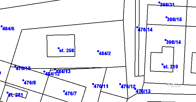 Parcela st. 484/2 v KÚ Rožmitál na Šumavě, Katastrální mapa