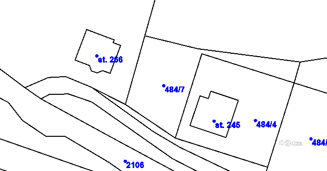 Parcela st. 484/7 v KÚ Rožmitál na Šumavě, Katastrální mapa