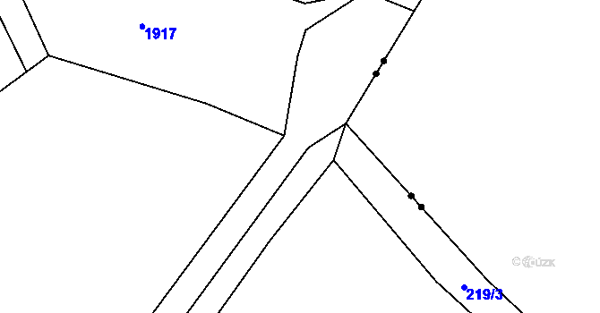 Parcela st. 219/6 v KÚ Rožmitál na Šumavě, Katastrální mapa