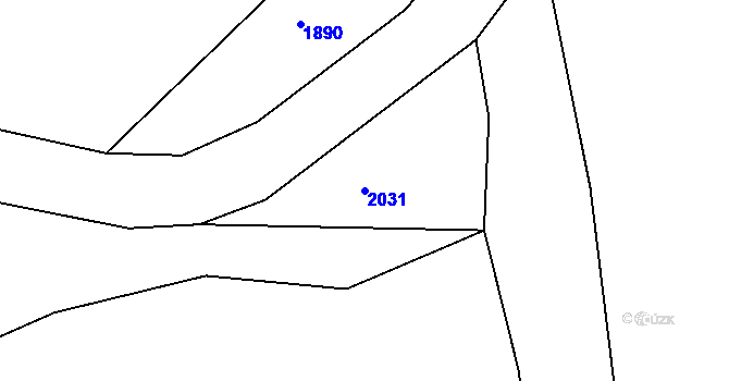 Parcela st. 2031 v KÚ Rožmitál na Šumavě, Katastrální mapa
