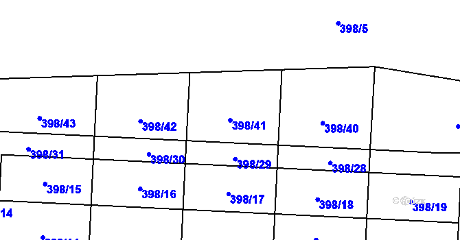 Parcela st. 398/41 v KÚ Rožmitál na Šumavě, Katastrální mapa