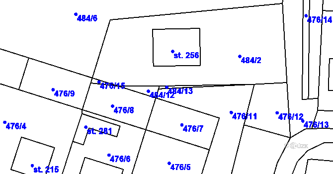 Parcela st. 484/13 v KÚ Rožmitál na Šumavě, Katastrální mapa