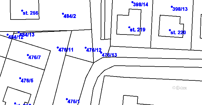 Parcela st. 476/13 v KÚ Rožmitál na Šumavě, Katastrální mapa