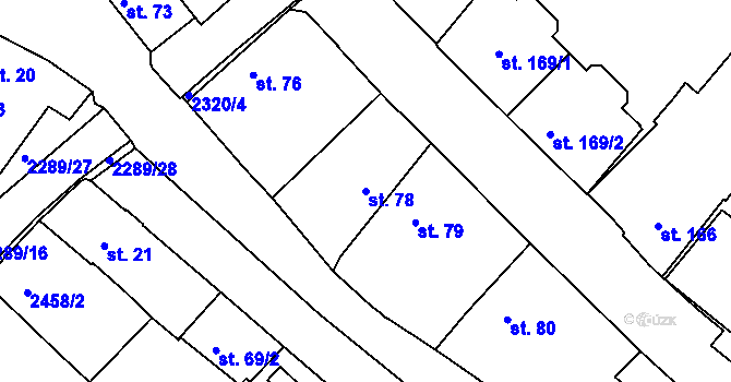 Parcela st. 78 v KÚ Rožmitál pod Třemšínem, Katastrální mapa