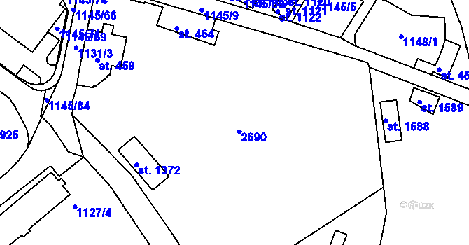 Parcela st. 444 v KÚ Rožmitál pod Třemšínem, Katastrální mapa