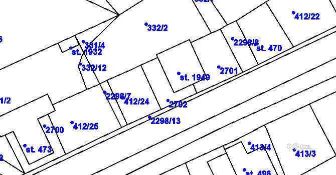 Parcela st. 472 v KÚ Rožmitál pod Třemšínem, Katastrální mapa