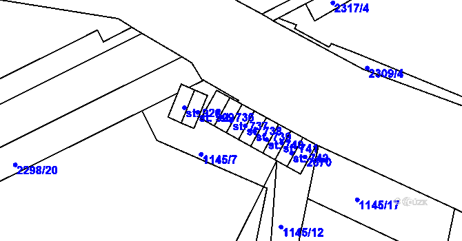 Parcela st. 737 v KÚ Rožmitál pod Třemšínem, Katastrální mapa