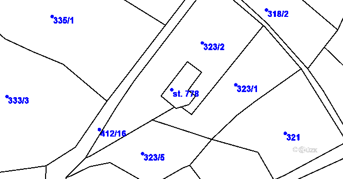 Parcela st. 778 v KÚ Rožmitál pod Třemšínem, Katastrální mapa