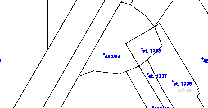 Parcela st. 463/64 v KÚ Rožmitál pod Třemšínem, Katastrální mapa