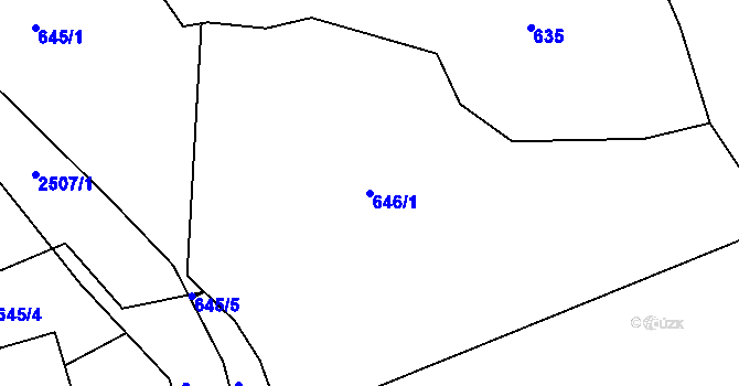 Parcela st. 646/1 v KÚ Rožmitál pod Třemšínem, Katastrální mapa