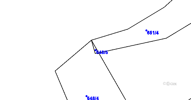 Parcela st. 648/5 v KÚ Rožmitál pod Třemšínem, Katastrální mapa