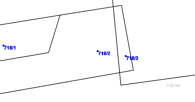 Parcela st. 718/2 v KÚ Rožmitál pod Třemšínem, Katastrální mapa