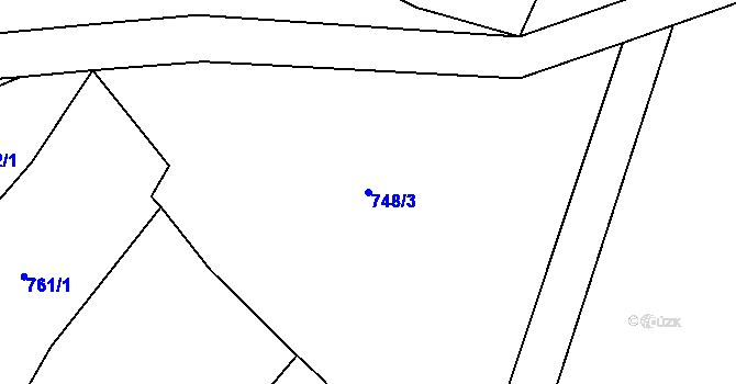 Parcela st. 748/3 v KÚ Rožmitál pod Třemšínem, Katastrální mapa