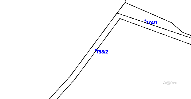 Parcela st. 798/2 v KÚ Rožmitál pod Třemšínem, Katastrální mapa