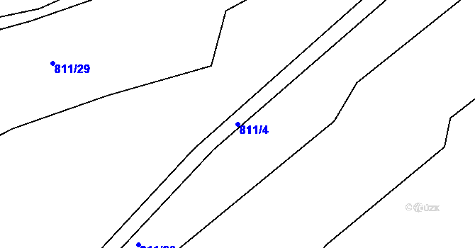 Parcela st. 811/4 v KÚ Rožmitál pod Třemšínem, Katastrální mapa
