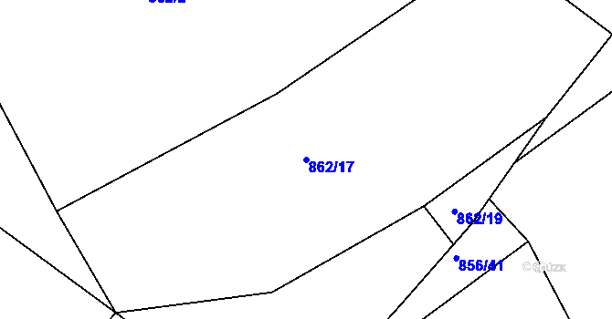 Parcela st. 862/17 v KÚ Rožmitál pod Třemšínem, Katastrální mapa