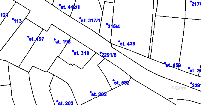 Parcela st. 2291/6 v KÚ Rožmitál pod Třemšínem, Katastrální mapa