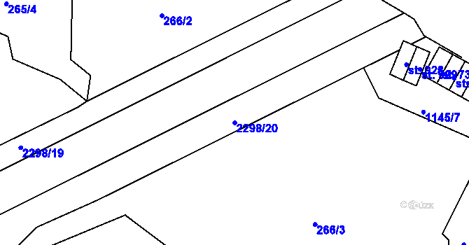 Parcela st. 2298/20 v KÚ Rožmitál pod Třemšínem, Katastrální mapa