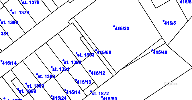 Parcela st. 415/68 v KÚ Rožmitál pod Třemšínem, Katastrální mapa