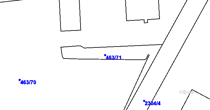 Parcela st. 463/71 v KÚ Rožmitál pod Třemšínem, Katastrální mapa