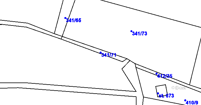 Parcela st. 341/71 v KÚ Rožmitál pod Třemšínem, Katastrální mapa