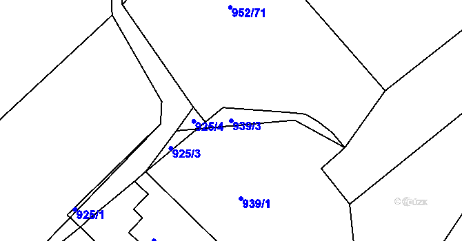 Parcela st. 939/3 v KÚ Rožmitál pod Třemšínem, Katastrální mapa