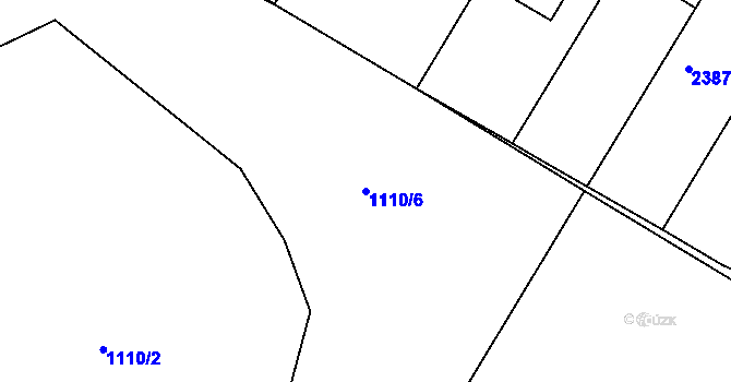 Parcela st. 1110/6 v KÚ Rožmitál pod Třemšínem, Katastrální mapa