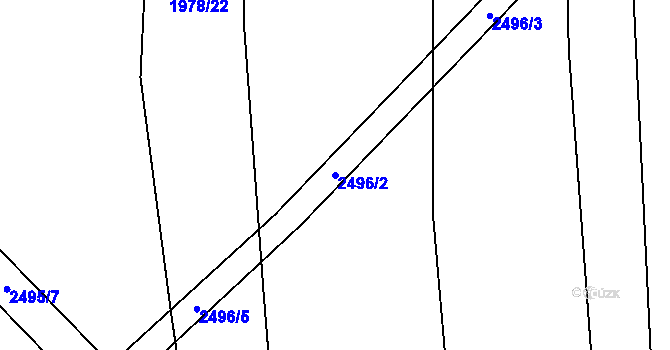 Parcela st. 2496/2 v KÚ Rožmitál pod Třemšínem, Katastrální mapa