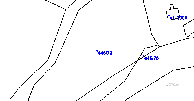 Parcela st. 445/73 v KÚ Rožmitál pod Třemšínem, Katastrální mapa