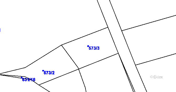 Parcela st. 573/3 v KÚ Rožmitál pod Třemšínem, Katastrální mapa