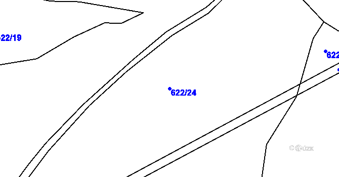 Parcela st. 622/24 v KÚ Rožmitál pod Třemšínem, Katastrální mapa